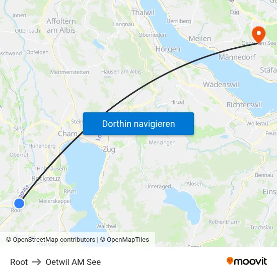 Root to Oetwil AM See map