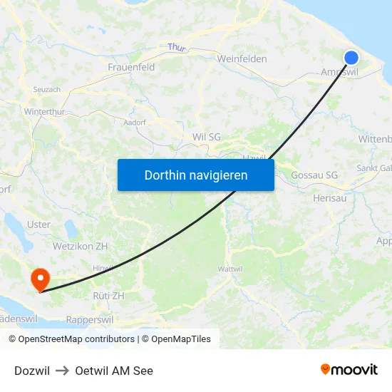 Dozwil to Oetwil AM See map