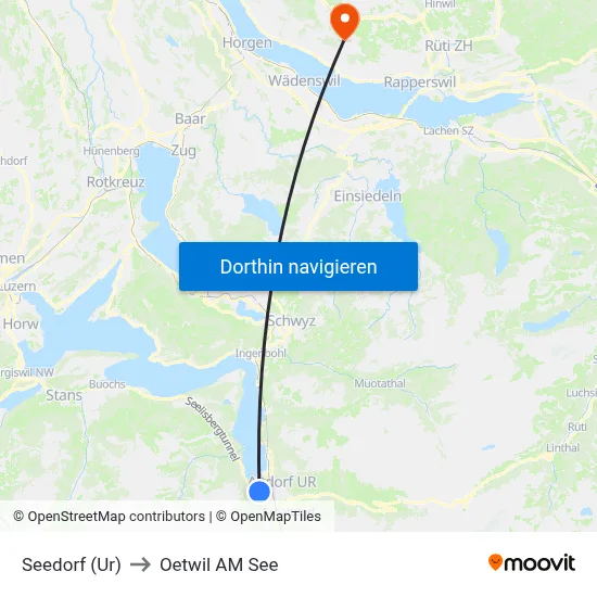 Seedorf (Ur) to Oetwil AM See map