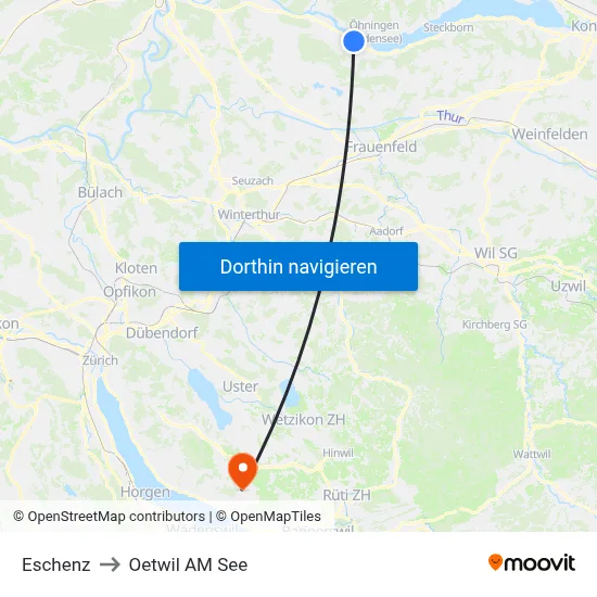 Eschenz to Oetwil AM See map