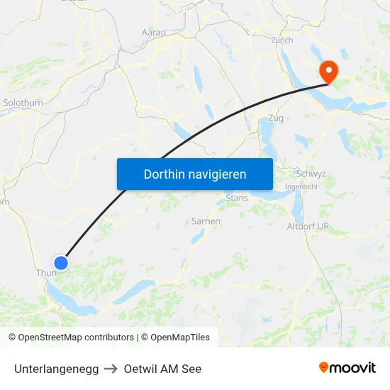 Unterlangenegg to Oetwil AM See map