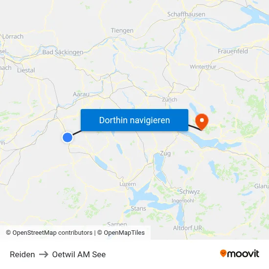 Reiden to Oetwil AM See map