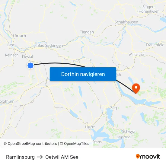 Ramlinsburg to Oetwil AM See map
