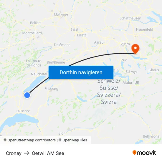 Cronay to Oetwil AM See map