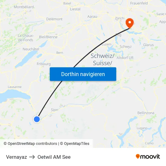 Vernayaz to Oetwil AM See map