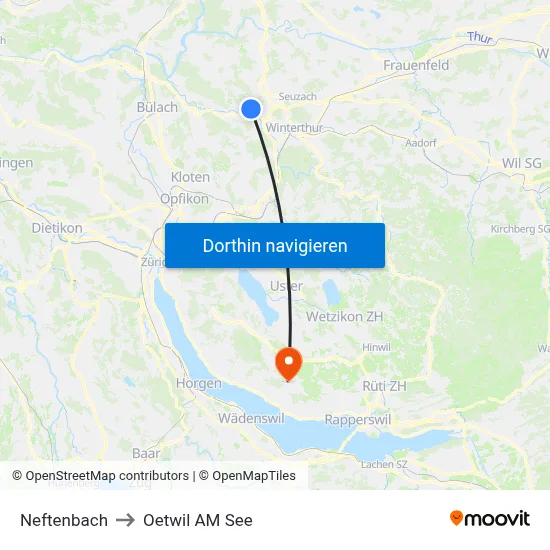 Neftenbach to Oetwil AM See map