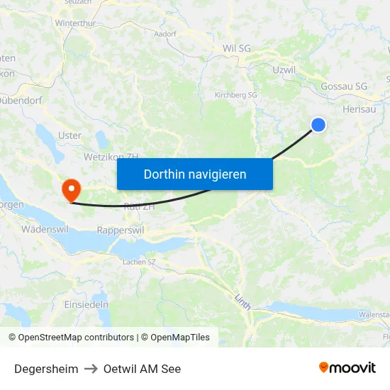 Degersheim to Oetwil AM See map