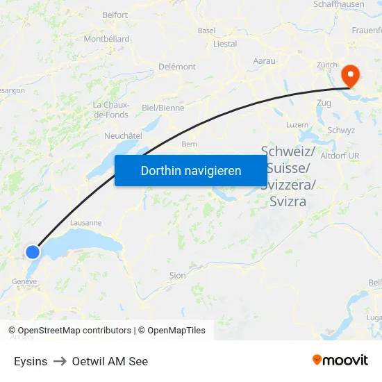 Eysins to Oetwil AM See map