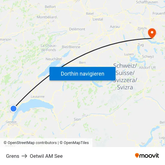 Grens to Oetwil AM See map