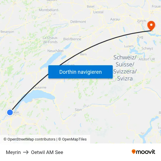 Meyrin to Oetwil AM See map