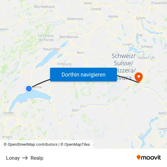 Lonay to Realp map