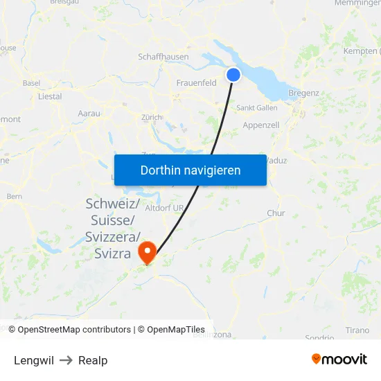 Lengwil to Realp map