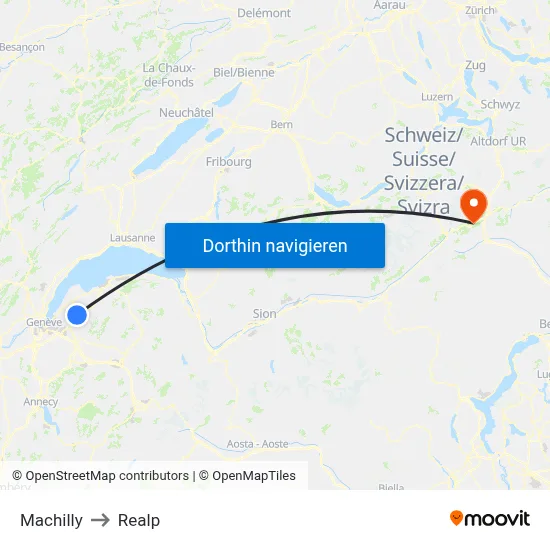 Machilly to Realp map