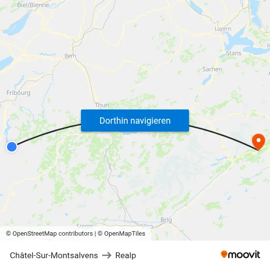 Châtel-Sur-Montsalvens to Realp map