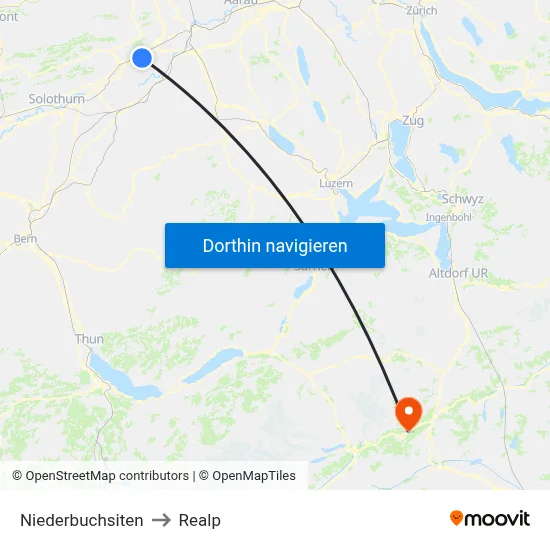 Niederbuchsiten to Realp map