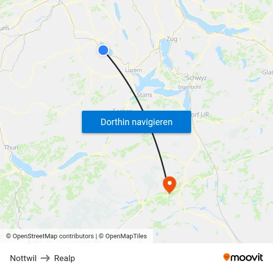 Nottwil to Realp map