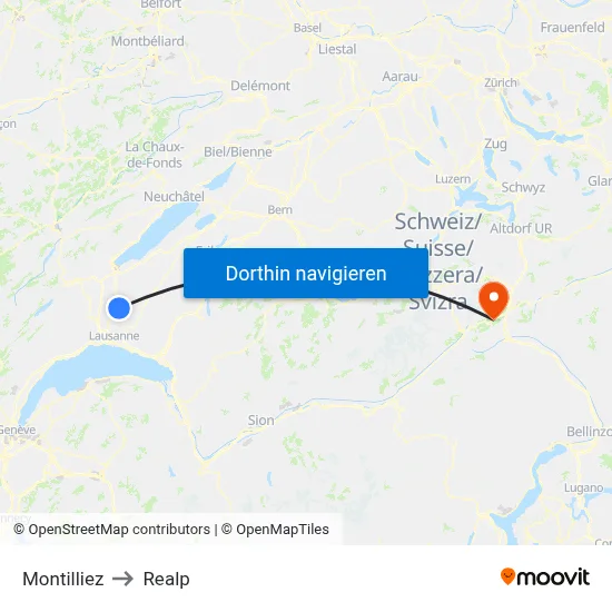 Montilliez to Realp map