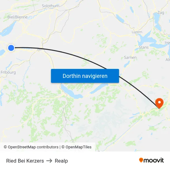 Ried Bei Kerzers to Realp map
