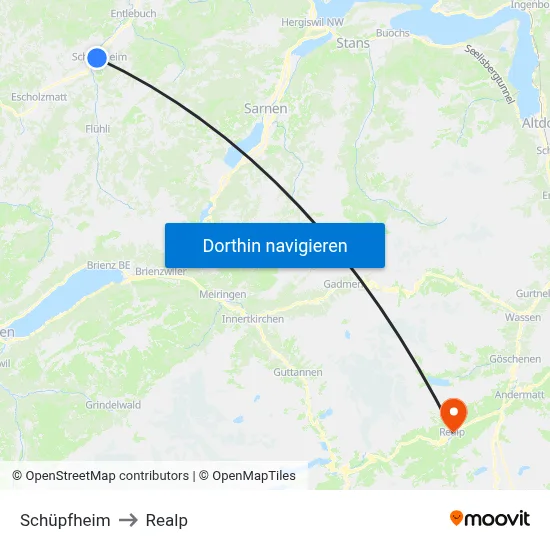 Schüpfheim to Realp map