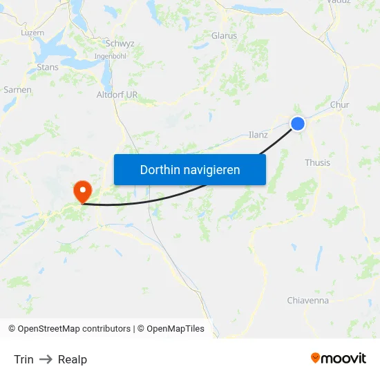 Trin to Realp map