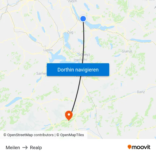 Meilen to Realp map