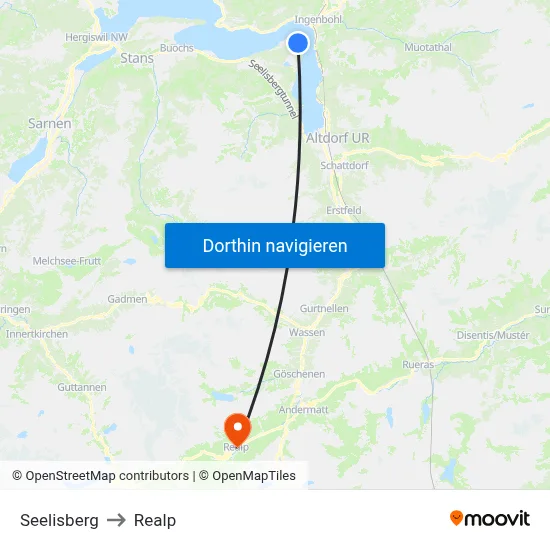 Seelisberg to Realp map