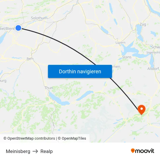 Meinisberg to Realp map