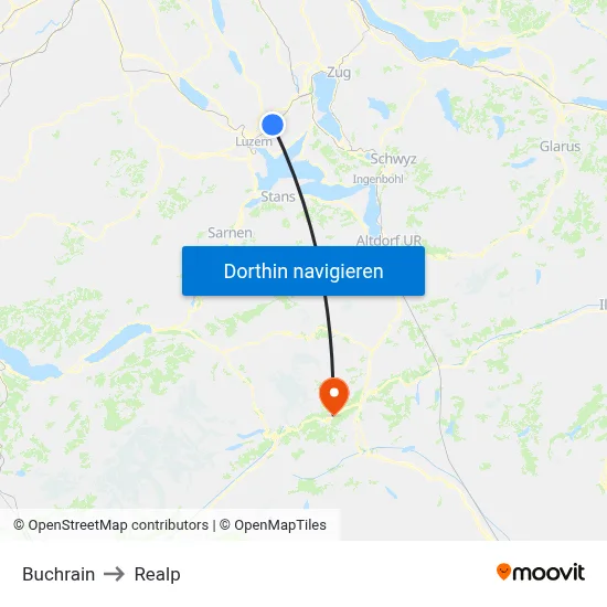 Buchrain to Realp map