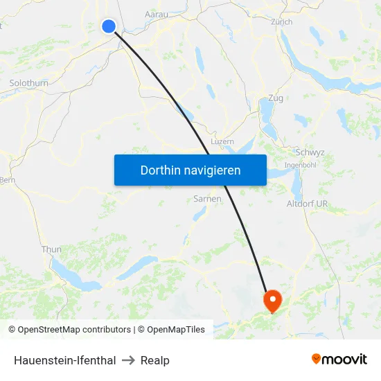 Hauenstein-Ifenthal to Realp map