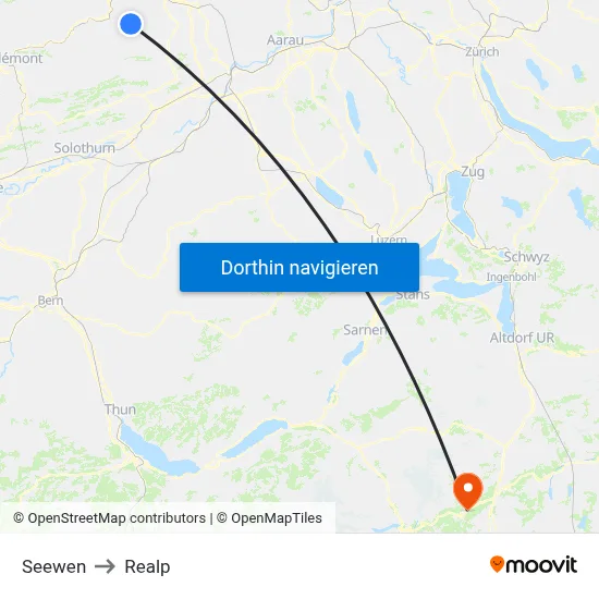 Seewen to Realp map
