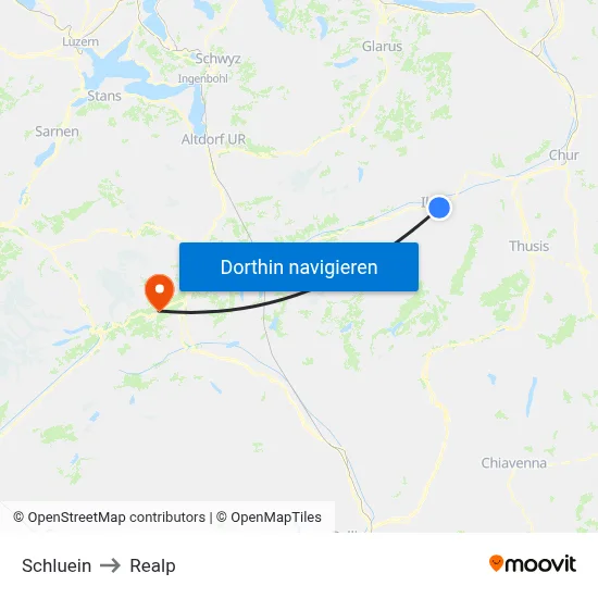 Schluein to Realp map