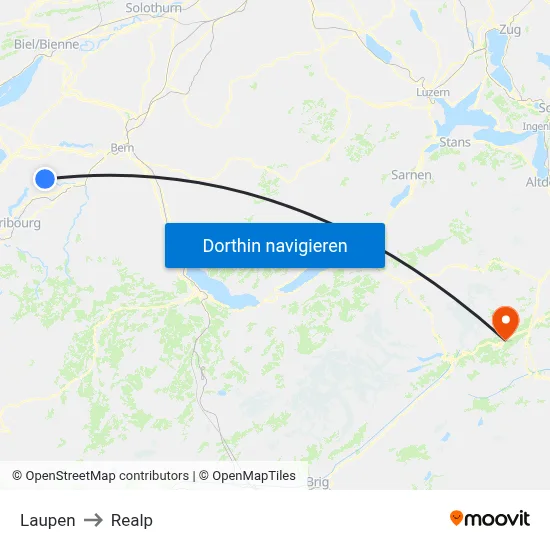 Laupen to Realp map