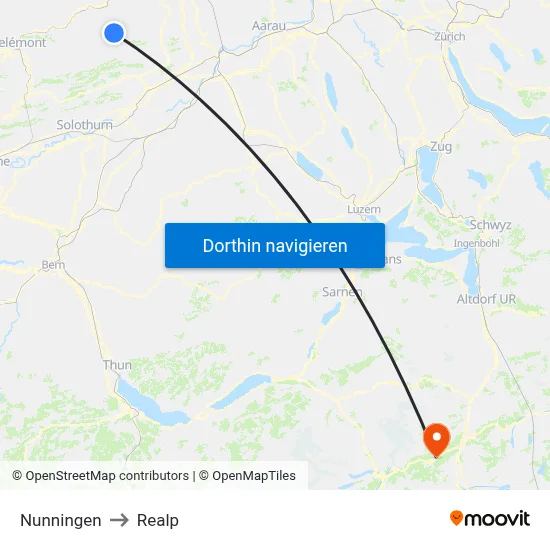 Nunningen to Realp map