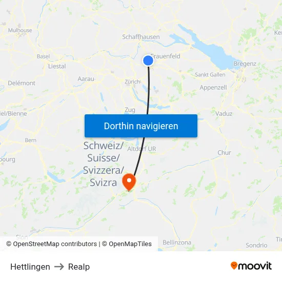 Hettlingen to Realp map
