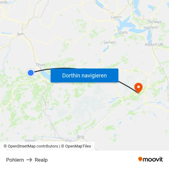 Pohlern to Realp map