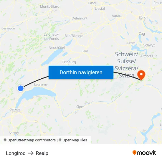 Longirod to Realp map
