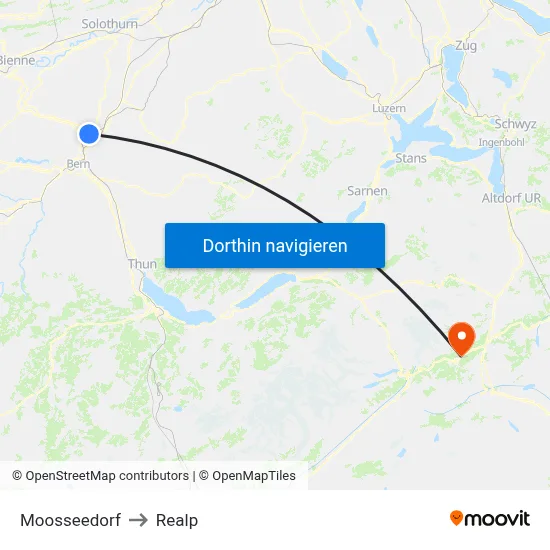Moosseedorf to Realp map