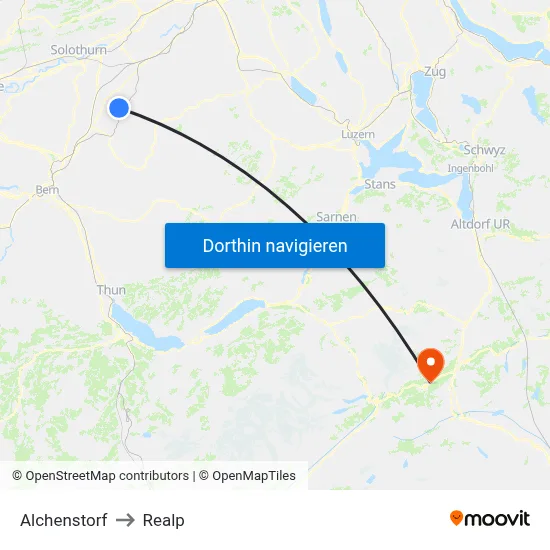 Alchenstorf to Realp map