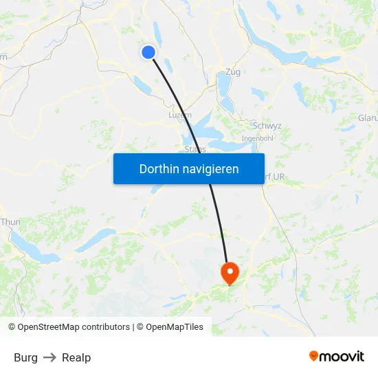 Burg to Realp map