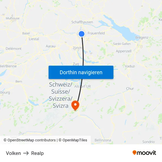 Volken to Realp map