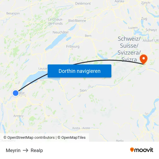 Meyrin to Realp map