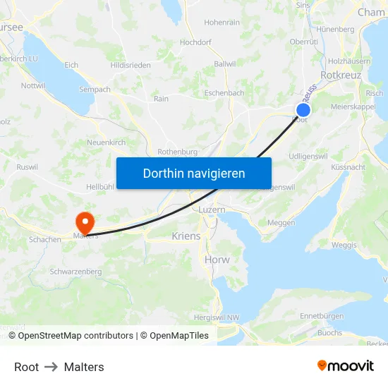 Root to Malters map
