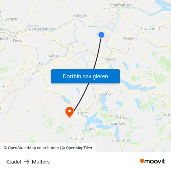 Stadel to Malters map