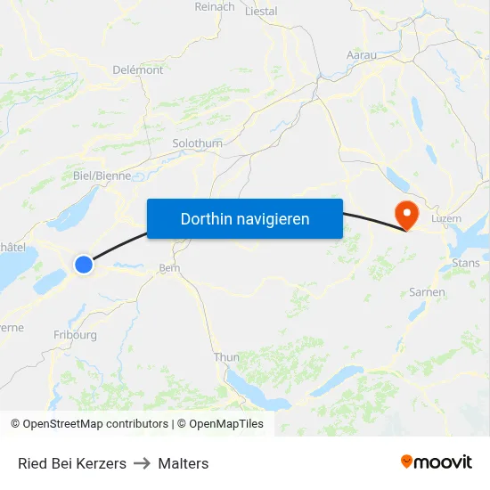 Ried Bei Kerzers to Malters map