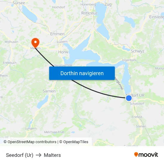 Seedorf (Ur) to Malters map