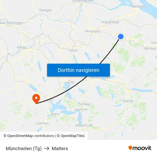 Münchwilen (Tg) to Malters map