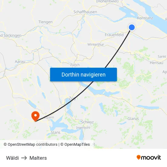 Wäldi to Malters map