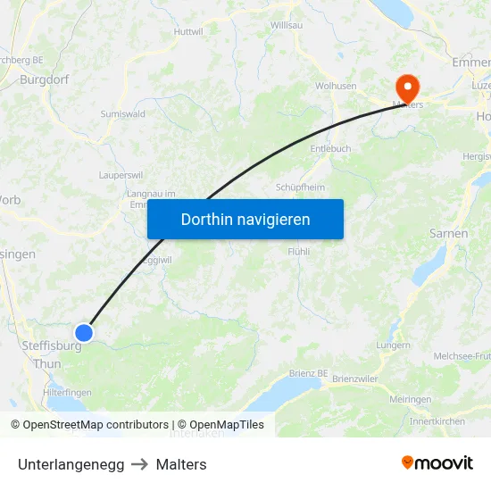 Unterlangenegg to Malters map
