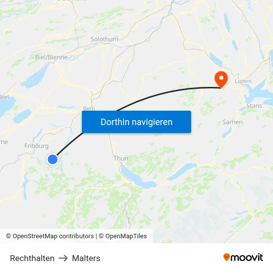 Rechthalten to Malters map