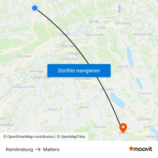 Ramlinsburg to Malters map